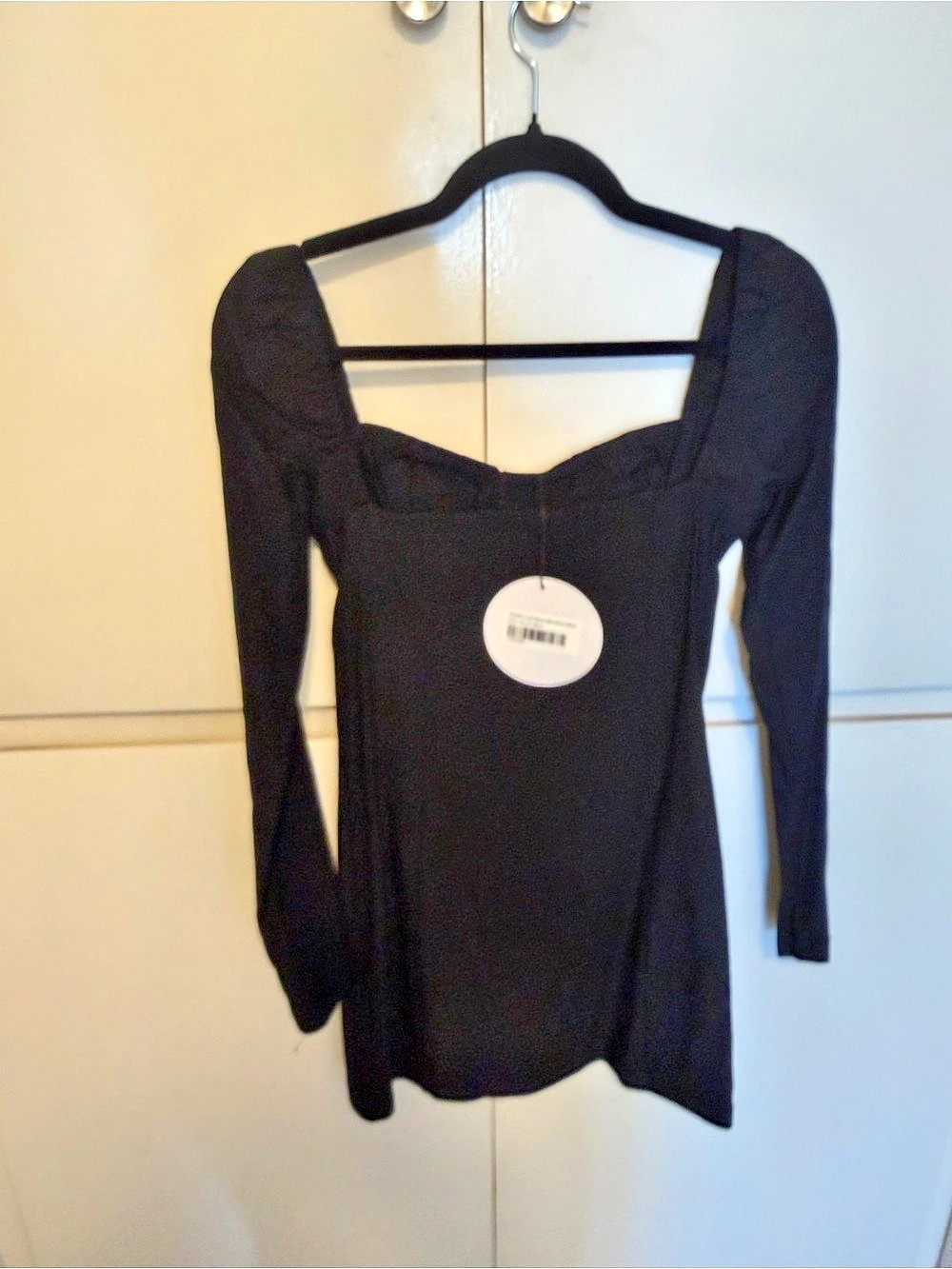 Princess Polly Bartlett Long Sleeve Mini Dress Black Small